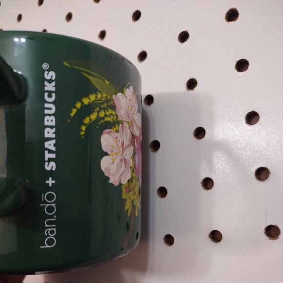 2018 Starbucks + Ban.do Dark Green Floral Ceramic Mug, 12 fl oz - Picture 5 of 7